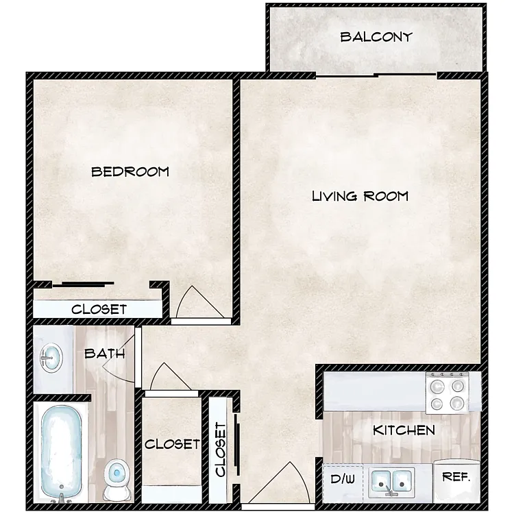 Floor plan 1 Bedroom