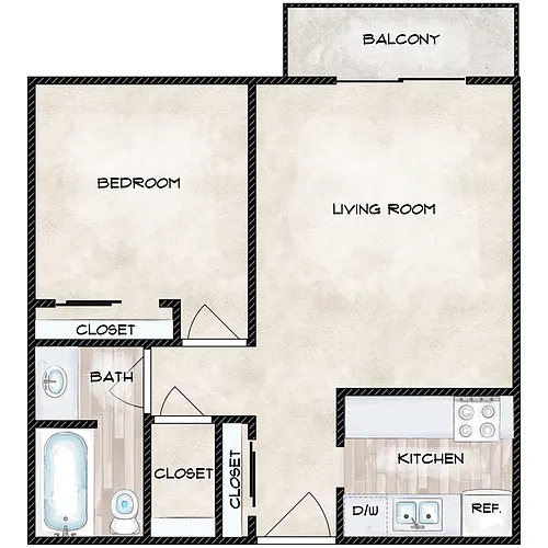 Floor plan 1 Bedroom