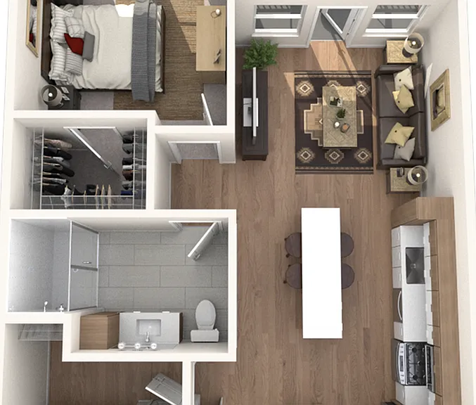 1 Bedroom, 1 Bath 1 Bedroom, 1 Bath