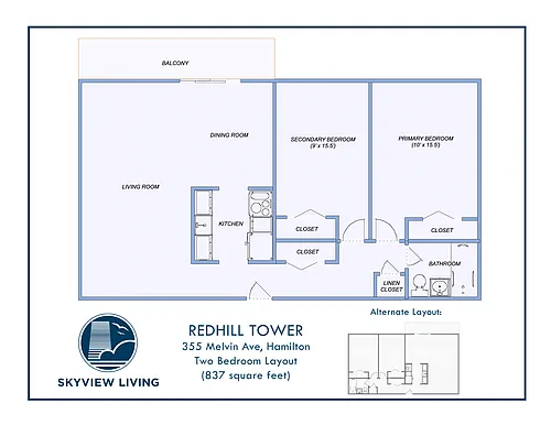 Floor plan Two Bedrooms