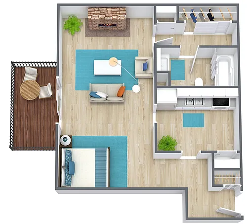 Floor plan Studio 590 sq.ft.