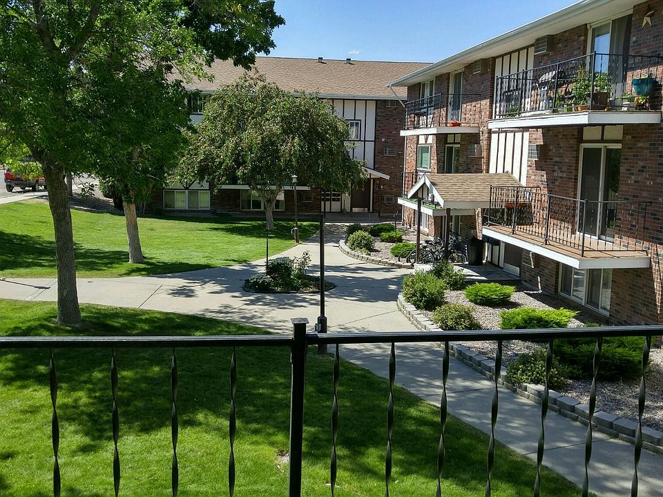 View from balcony to courtyard