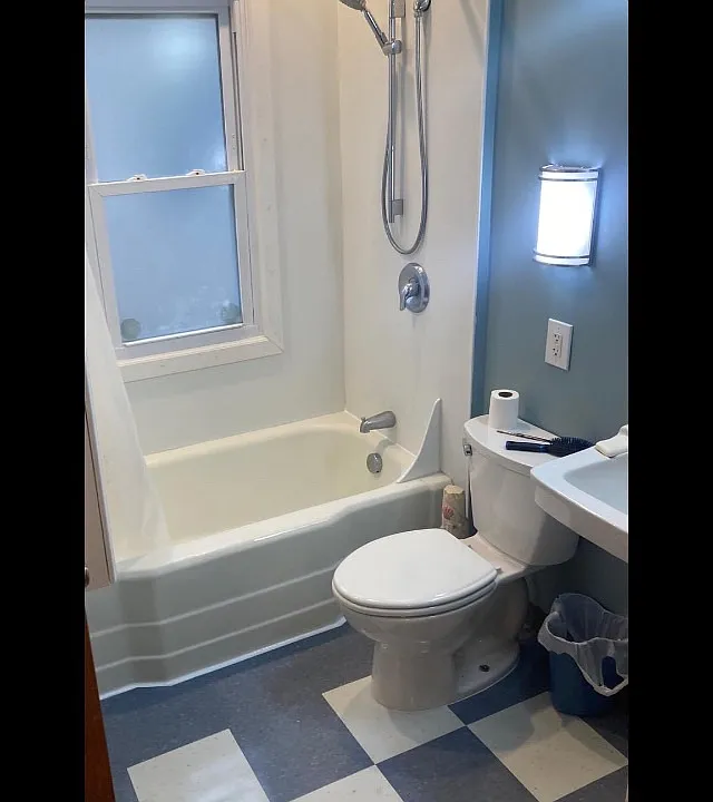 completely renovated first floor bathroom