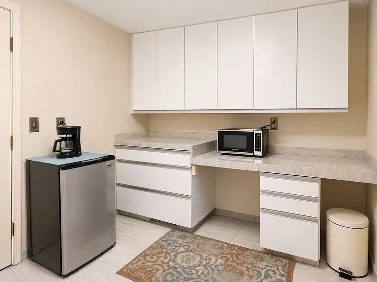 Microwave fridge coffee area