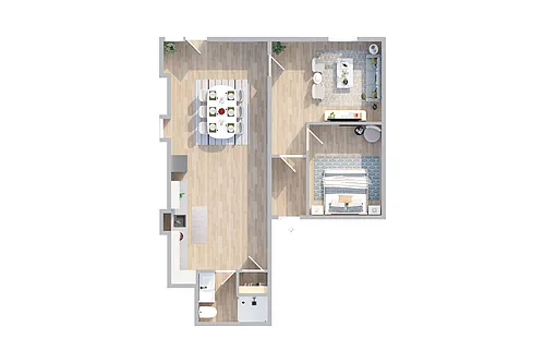 Floor plan 1 Bedroom 1 Bathroom Apartment