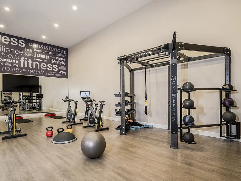 Fitness area with weights