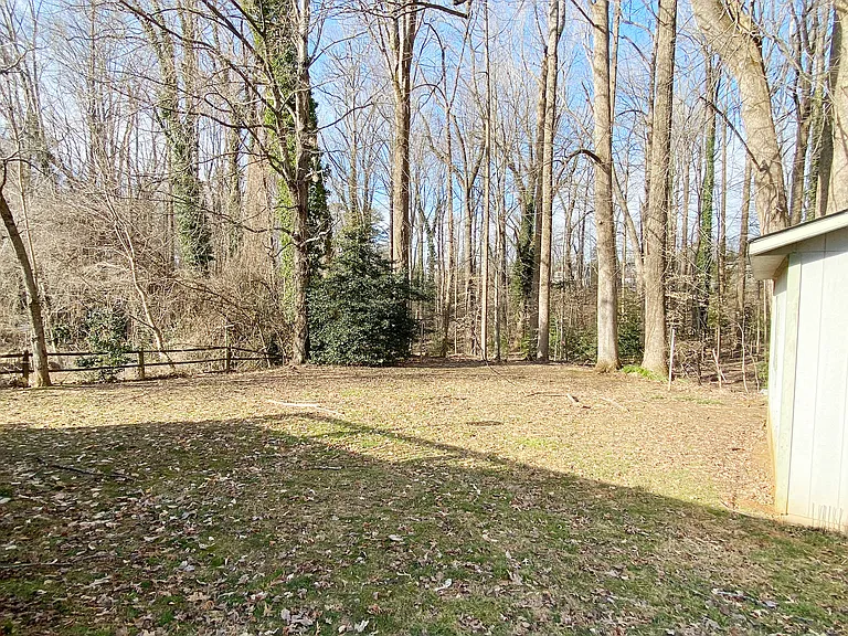large backyard that back onto a natural wooded area
