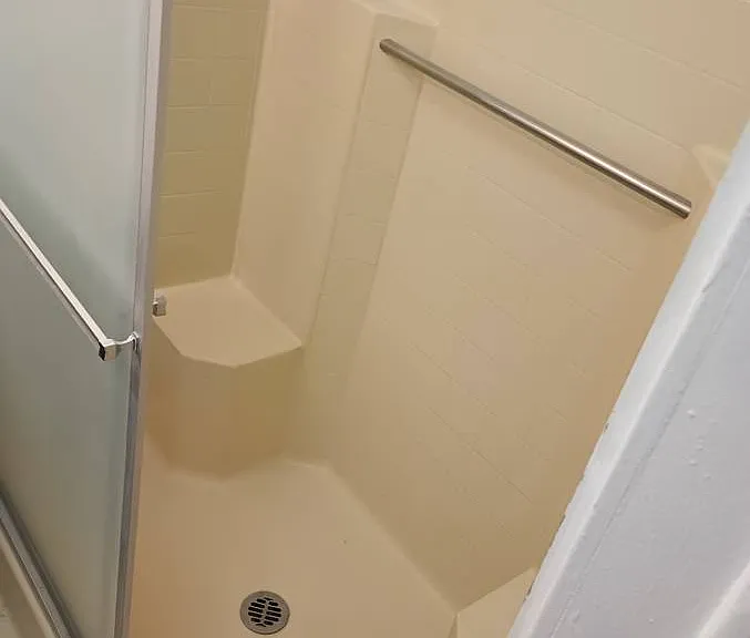 HUGE DOUBLE SHOWER WITH 2 SEATS