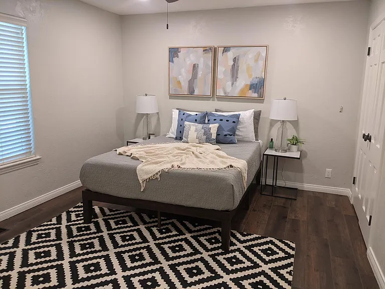 Master bedroom with double closets