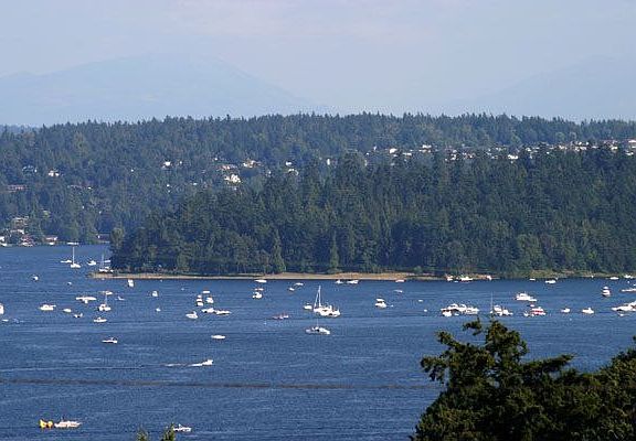 View of Lake Washington from the second story