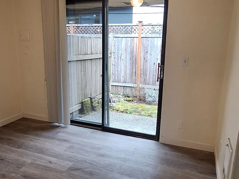 Sliding glass doors off bedroom to patio