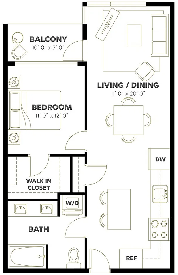 Floor plan 1X1 C13