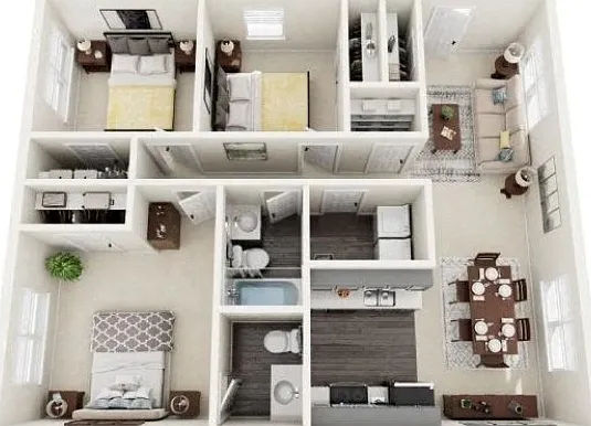 Quail Pointe 3 BR Floor Plan Quail Pointe 3 BR Floor Plan