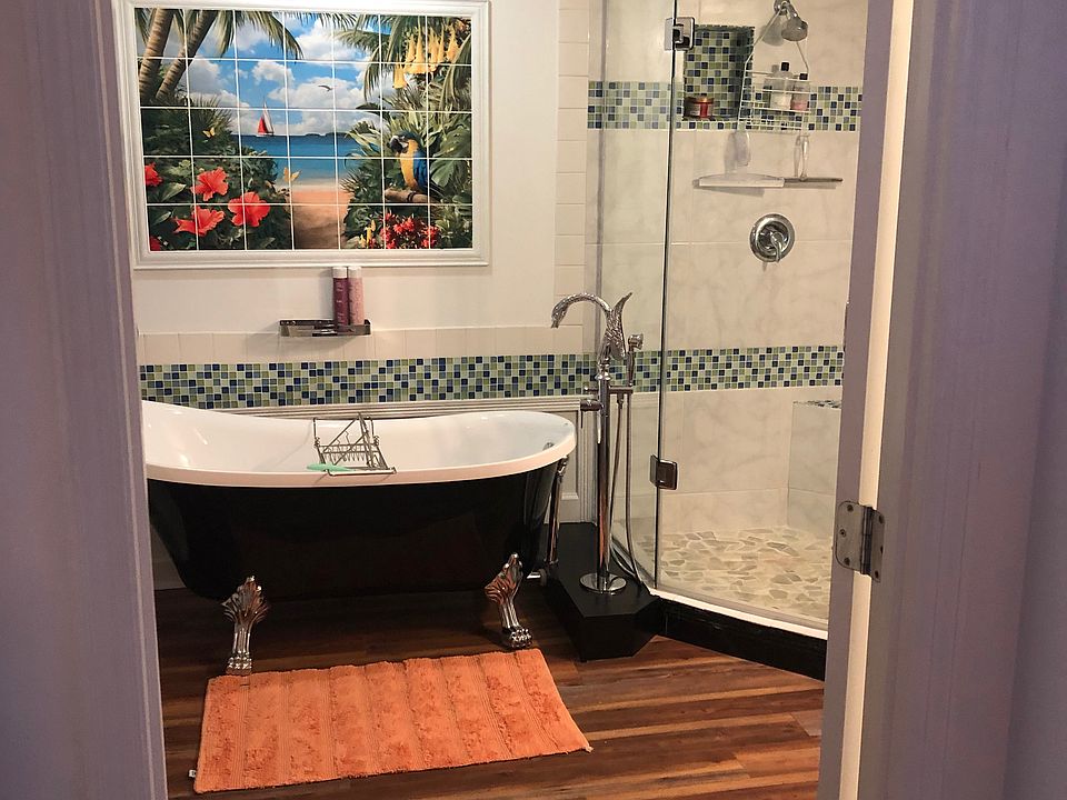 Crown molding in all 3 baths