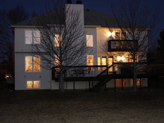 Back of the home at night