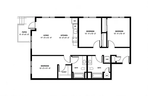 Floor plan 3-2A