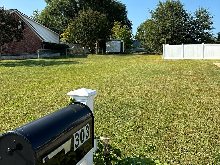 Side Yard with Storage Building