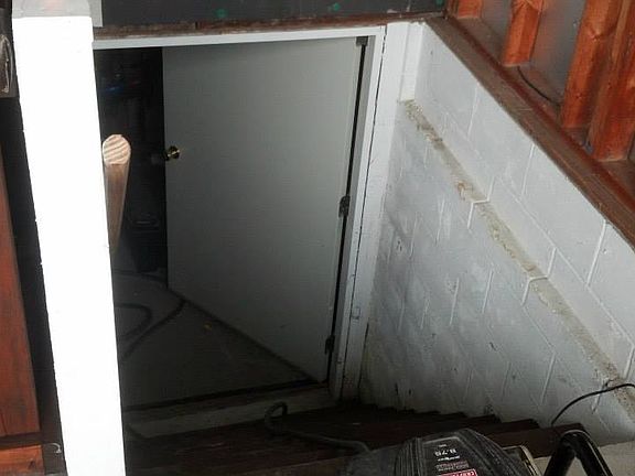 Back entrance to basement
