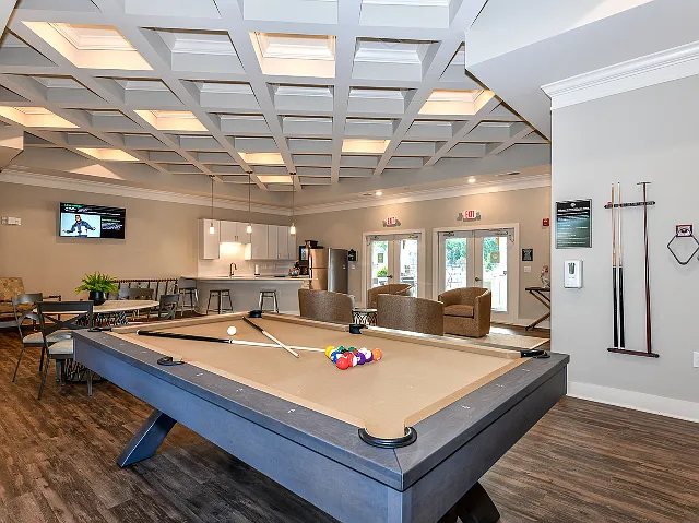 Social Room Pool Table and Coffee Bar