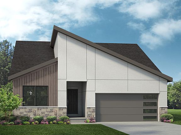 Elevation F - Optional Stucco finish included. Shown with optional garage door