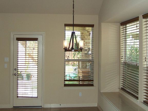 Breakfast area has window seating. View from Living Room