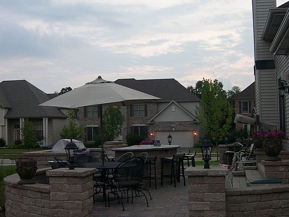 Side view of patio
