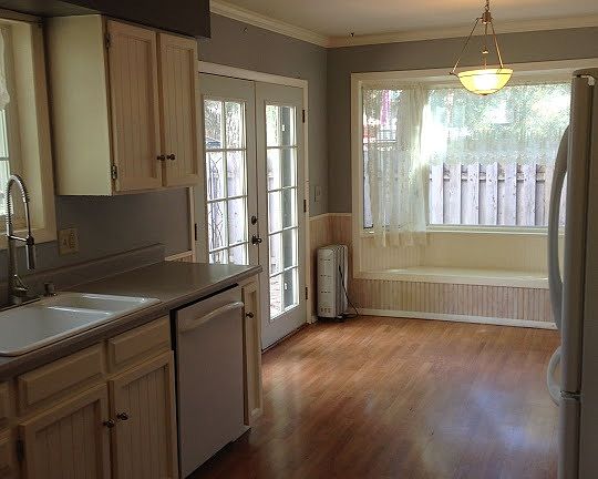 Kitchen looking into dining area - back patio off the dining