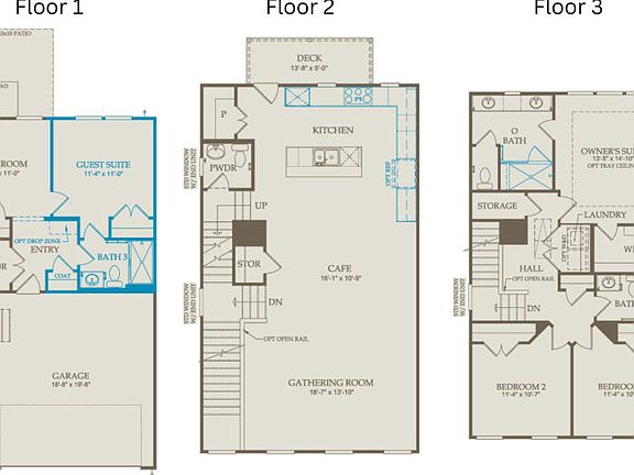 Floor Plan Level 1, Level 2 Level 3