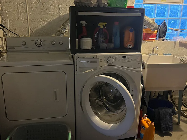 Laundry onsite - the machines are currently in the basement, which is accessed through the back staircase. Exterior entry only. Shared with owners who occupy the 1st floor unit.