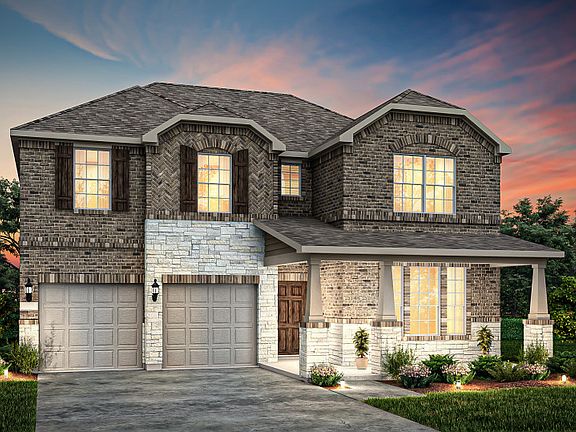 The Albany, a two-story home with 2-car garage, shown with Home Exterior 37