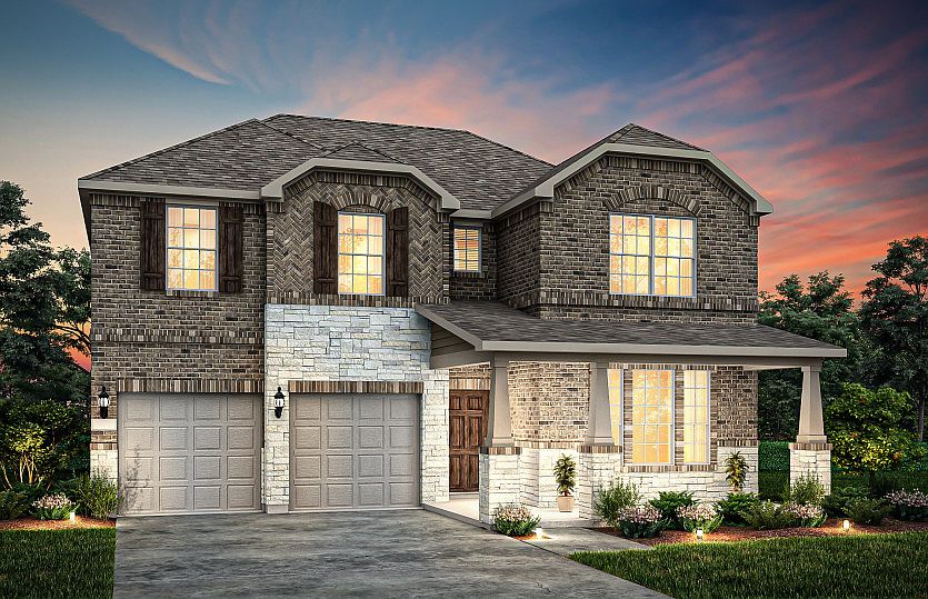 The Albany, a two-story home with 2-car garage, shown with Home Exterior 37