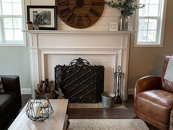 Wood burning fireplace