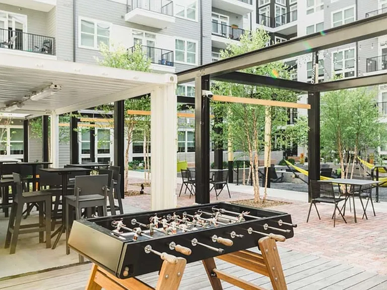 Have dinner outside, relax in a hammock, or play foosball in the courtyard