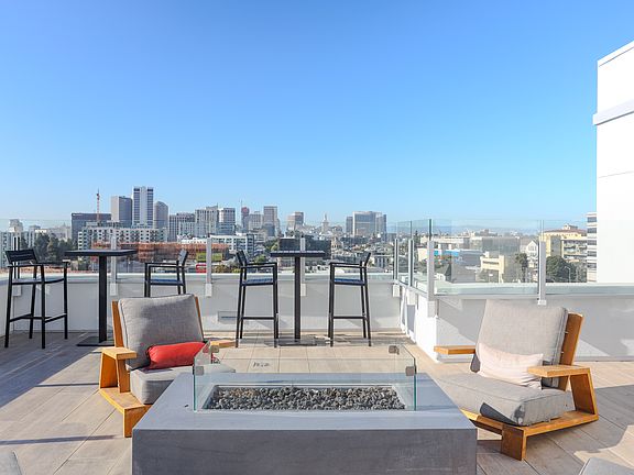 Take in stunning views from the rooftop lounge.