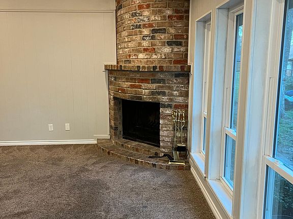 Wood burning fire place.