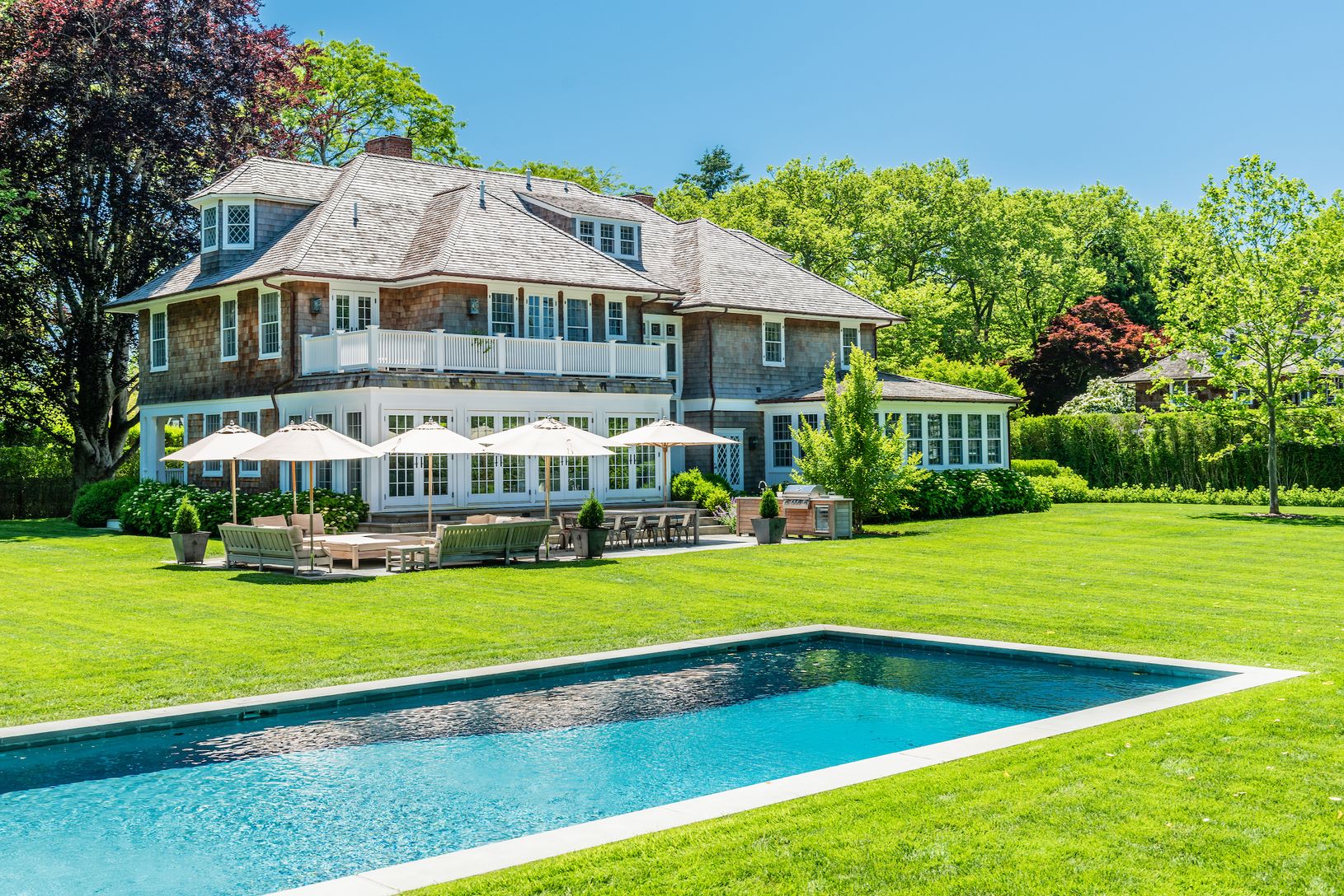 Rear View of Estate with 51' gunite Pool