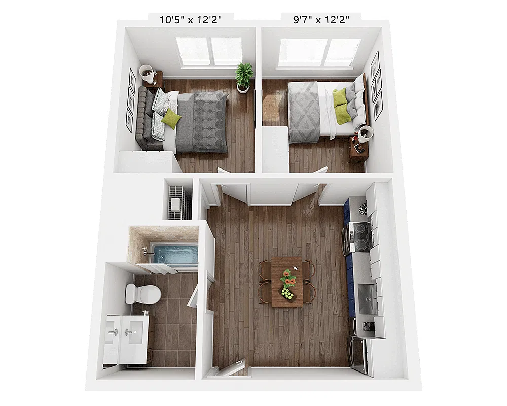 Floor plan Two Bedroom B1J