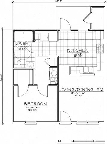 Floor plan 1 Bedroom Unit