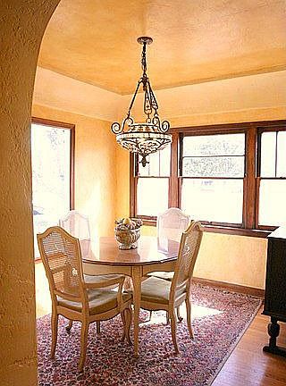 dining room with large picture window