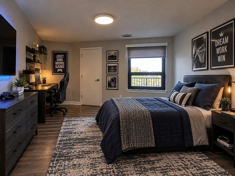 second bedroom staged