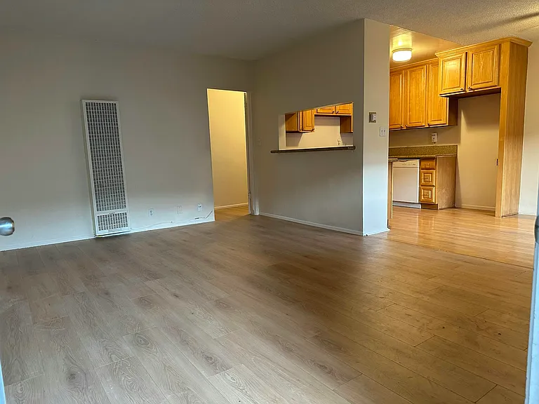 Living room with new wood floor