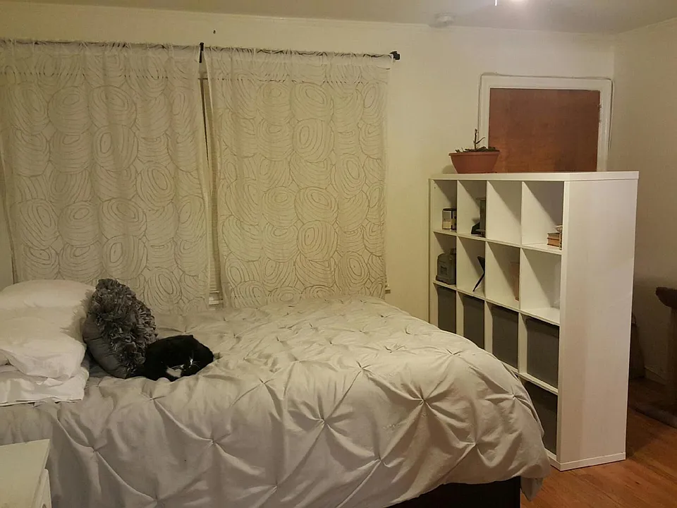 This is showing with furniture. Unit is unfurnished