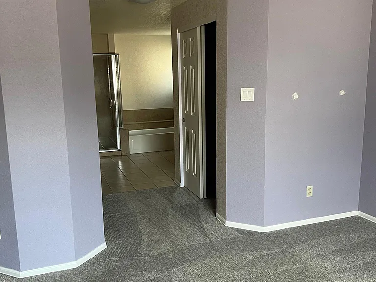 Passage from master bedroom to master bathroom.