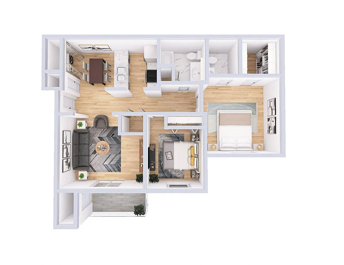 Floor plan 2 Bedroom, 1.5 Bathroom