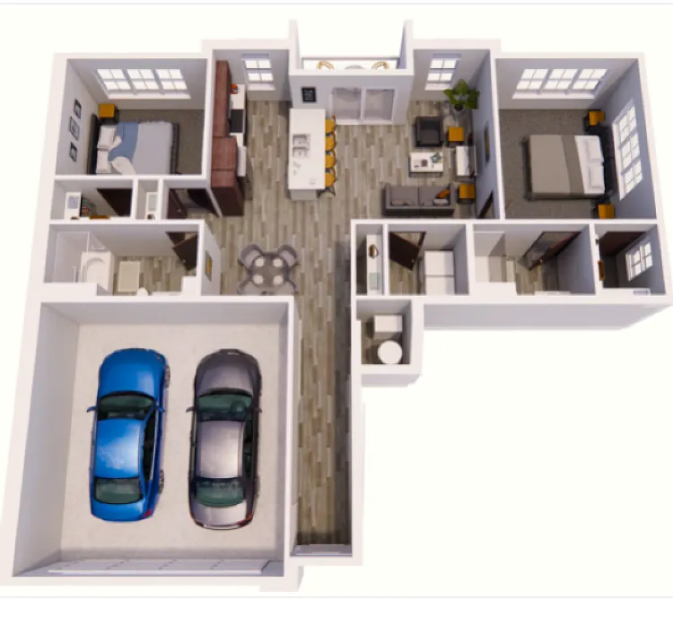Floor plan 2 Bed condo-style