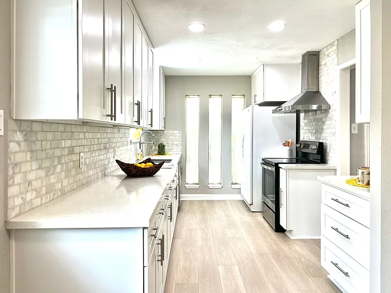 View of beautiful chef's kitchen from different angle