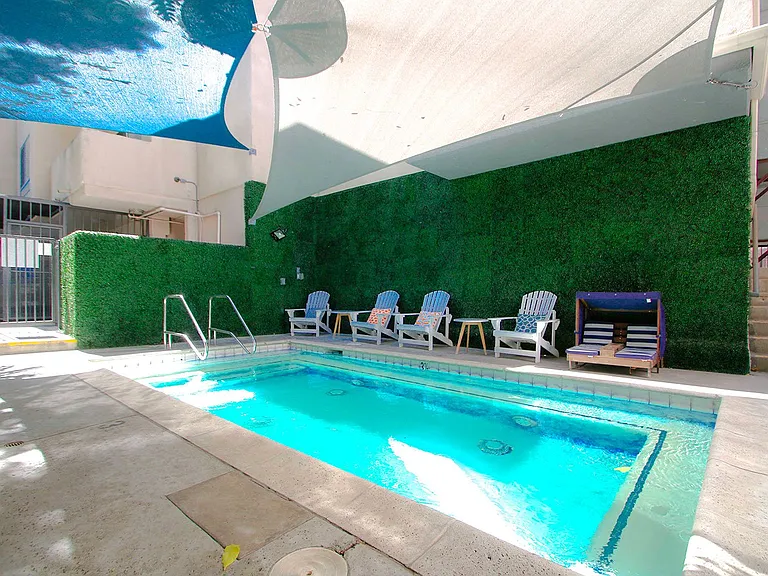 Jacuzzi at Catalina Apartments which can accommodate up to 15 people.