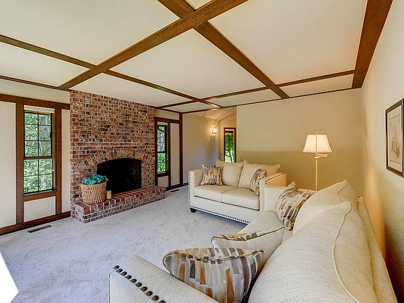 Livingroom & brick fireplace