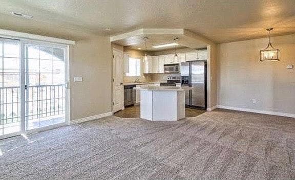 Living room and kitchen