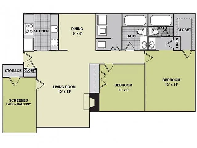 Floor plan Two Bedroom